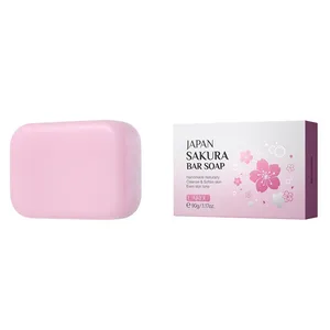 LAIKOU Japan Sakura pulizia profonda Bar sapone idratante illuminare la pelle del viso sapone morbido per il corpo lavaggio sapone fatto a mano