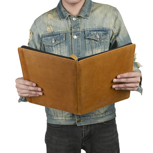 A4 Leather Folder Zipper <b>Bag</b> Genuine Leather Document Organizer <b>Tablet</b> Case Dark Brown 25x3x33 Business Use - Product Image 3