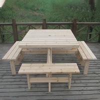 Tables de pique-nique extérieures en bois de jardin avec impression personnalisée du logo Table de pique-nique de camping en bois