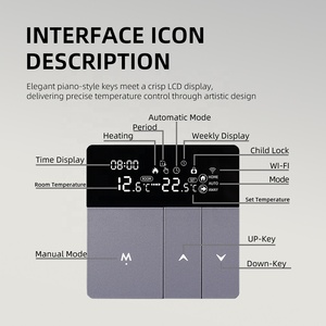 Chaudière à <span class=keywords><strong>gaz</strong></span>, chauffage de l'eau, chauffage électrique, contrôle par application Tuya Smart Life, commande vocale, thermostat intelligent avec boutons physiques - Product Image 3