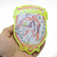 Patch d'étiquettes tissées à repasser, insigne de logo de marque en gros, patchs tissés pour vêtements.