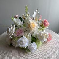 J-FB158 Vente en gros de boules de fleurs modernes pour centres de table de mariage, boules de fleurs roses, centres de table en fleurs artificielles pour la décoration de mariage