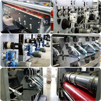 Machine d'emballage pour boîtes en carton à grande vitesse, 1 à 5 couleurs, avec imprimante flexographique, rainureuse et découpeuse