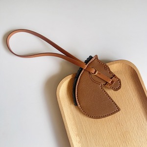 Creative PU Leather Horse Head Pendant Carabiner <b>Keychain</b> with Long Strap Durable High Quality - Product Image 5