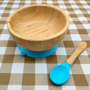 Easy Feed Baby Saug schale und Löffel Set, Stay Put Fütterung schale, natürlicher Bambus - Product Image 4