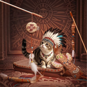 AFP Dream Catcher Series relleno con cinta de plumas de hierba gatera juguetes para gatos varita interactiva para gatos para golpear y batear mascotas - Product Image 2