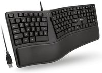 Clavier à fil USB ergonomique Wave avec repose-poignet rembourré et béquille intégrée
