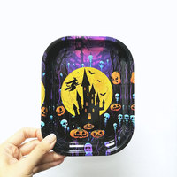 Petit plateau à tabac en métal de 18x14cm pour accessoires de fumer personnalisés à bas prix