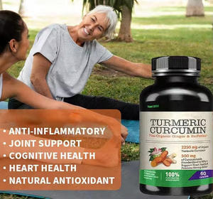 Complément de capsules de curcuma et curcumine à marque privée, extrait de curcumine pour le soutien articulaire avec <span class=keywords><strong>gingembre</strong></span> et poivre noir - Product Image 4