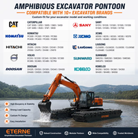 Mini-excavatrice amphibie sur chenilles personnalisée en usine, avec pompe moteur et plaque en acier anticorrosion, pour une profondeur d'eau de 2 m (rivière/marais/baie de boue)