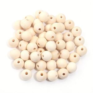 Perles en bois naturel pour la décoration intérieure, fournitures de perles en bois en vrac pour l'artisanat DIY - Product Image 3