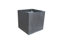 Set Pot Tanaman Lantai dari Batu Terrazzo Hitam Bulat, Semen Ringan, Ramah Lingkungan, Set 3 Pot Bunga Ringan dengan Lubang Drainase
