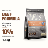 Nourriture sèche pour chiens riche en protéines, formule au bœuf avec viande lyophilisée et myrtilles, nourriture premium sans céréales pour toutes les générations