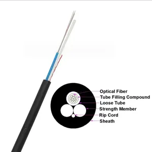 Outdoor Optic Cable Single Mode 1-12 Core Aerial Fiber Optic Cable 7.0mm Outer Diameter Adss Fiber Cable Optic Outdoor