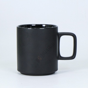 Tùy Chỉnh 12 Oz Xếp Chồng Lên Nhau Gốm Vuông Xử Lý Cốc Cà Phê Màu Đen Và Hải Quân Màu Xanh Với Trống Tùy Chọn Cho Quán Cà Phê Sử Dụng - Product Image 5