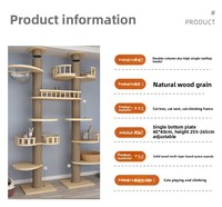 Arbre à chat minimaliste de luxe en bois, modèle Heaven, 4 niveaux, avec griffoir, plateforme de saut, hamac et nid pour le jeu des chats