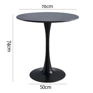 <span class=keywords><strong>Table</strong></span> <span class=keywords><strong>ronde</strong></span> <span class=keywords><strong>tulipe</strong></span> de luxe nordique Simple blanc noir moderne bureau à domicile meubles de salle à manger conception de plaque métallique pour salon Villa - Product Image 5
