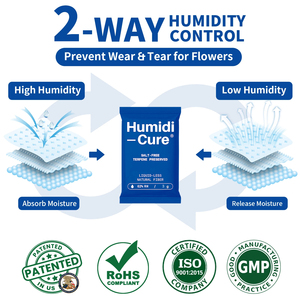 Vente directe usine – Absorbeur d'humidité 2 voies en papier biodégradable 62 % HR 3g pour fleurs séchées et herbes - Product Image 3