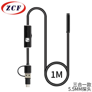 3in1 Type C Android Pc Endoscope 2000mm 8mm Probe 6 Led Lights For Pipeline Inspection - Product Image 3