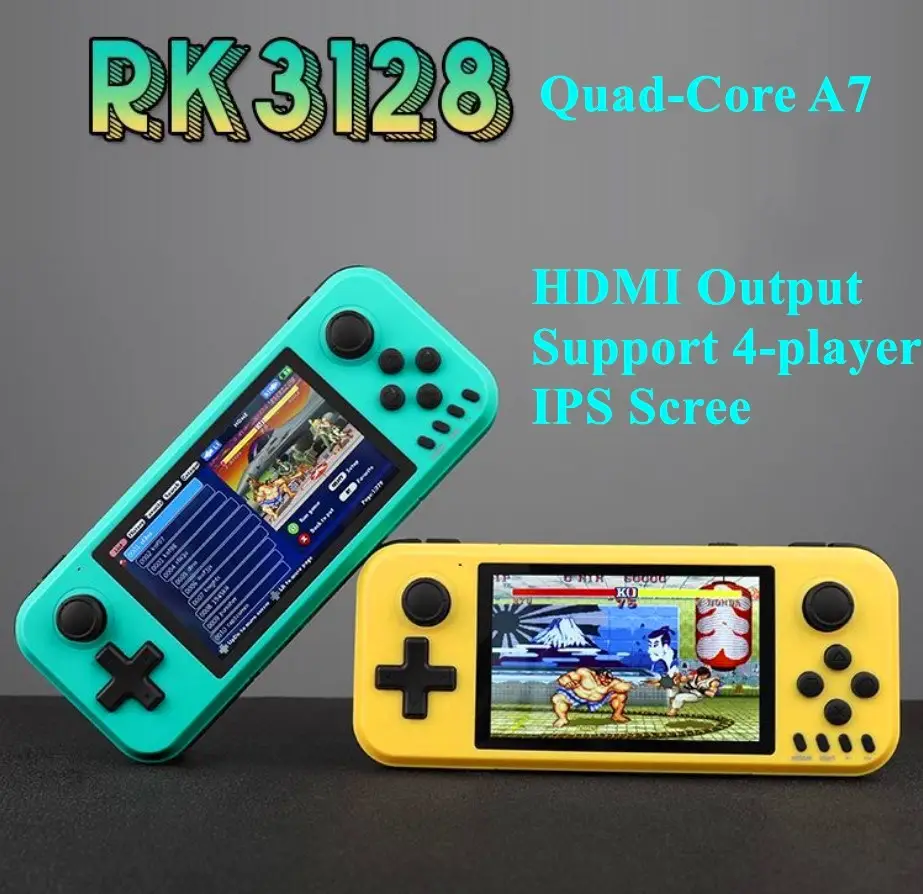 Console de jogos retrô rk3128, mais novo console de jogos retrô, quad-core ips, 4 polegadas, jogador de jogos portátil, fc md 128bits de jogos de arcade, consoles de jogadores
