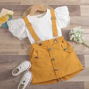 2022 High Quality Cotton Little Girls Summer Clothing Sets Cute Baby Overalls Children Clothing Girls