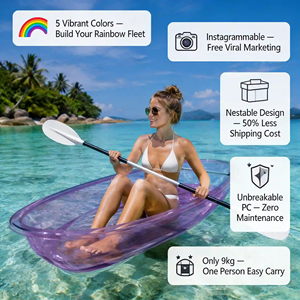 Kayak transparent coloré en cristal 2,44 m pour une personne, canoë en PC pour séance photo de <span class=keywords><strong>mariage</strong></span>, site panoramique, <span class=keywords><strong>d</strong></span>érive aquatique - Product Image 2