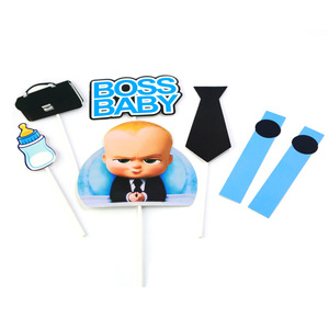 Nouveau Mignon Boss Joyeux Anniversaire Cake Topper Dessin Animé Bébé Garçon Cupcake Topper Baby Shower Garçons 1er Anniversaire Décorations de Gâteau - Product Image 1