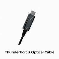 Kabel Optik Aktif Pengisian Cepat Thunderbolt 3 AOC 40Gbps USB-C Paduan Aluminium 5m-50m Serat MTP