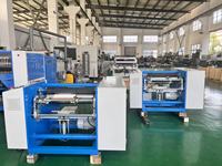 Machine à rembobiner les rouleaux de papier aluminium semi-automatique LKSR-450 Chine 450m/min pour système d'emballage de livraison alimentaire