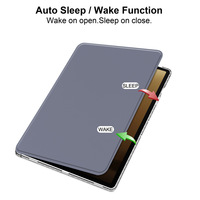 Casing Tablet Akrilik Transparan untuk Samsung Galaxy Tab A9 8.7 Inch X110/X115 dengan Penutup Depan PU dan Fitur Penyangga Putar