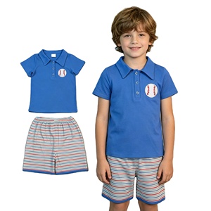 Conjuntos de Ropa de Verano para Bebé Niño, Camiseta y Pantalones Cortos con Bordado de Béisbol, Estilo Casual, Nuevos Modelos - Product Image 1