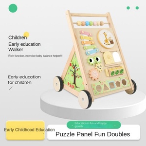 Chariot de marche multifonctionnel en bois pour bébé, éducatif et anti-renversement - Product Image 5
