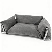 Canapé-lit luxueux pour animaux de compagnie. Lit pour chat et chien. Stable, antibactérien, anti-poussière. Lavable. Modèle à structure en acier de petite à moyenne taille.