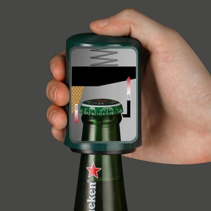 Abridor de Botellas de Cerveza Magnético Automático, Abridor de Botellas de Cerveza Portátil de Metal, Abridor de Botellas de Cerveza Magnético de Acero Inoxidable con Sistema de Presión - Product Image 2