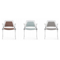 Chaise de conférence empilable ergonomique moderne avec tablette d'écriture et accoudoirs réversibles pour salles de conférence et écoles