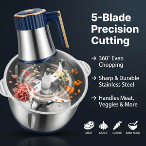 <span class=keywords><strong>Robot</strong></span> <span class=keywords><strong>culinaire</strong></span> électrique puissant 500W, hachoir à viande en acier inoxydable 304, machine à hacher la viande 5L pour la cuisine à domicile - Product Image 4