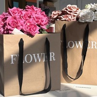 Sac à Fleurs en Papier Kraft Personnalisé de Haute Qualité avec Poignée pour Décoration Intérieure, Panier à Fleurs, Emballage Cadeau, Rangement de Bouquets