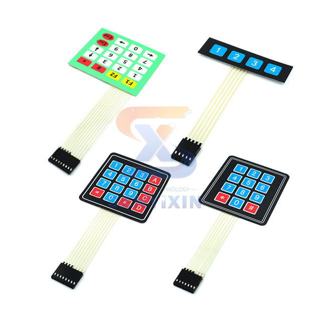 Large Key 4 * 4/1 * 4/3 * 4/4 * 5 matrix Keyboard, Microcontroller Expansion Keyboard, Membrane Keyboard