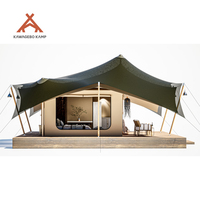 Tente de safari de luxe pour 2 personnes Kawagebo Kamp (KK) 30' x 28' quatre saisons en toile imperméable PVDF/PVC pour glamping et resort