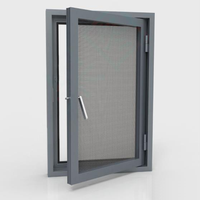 Ventana con malla de diamante personalizada de apertura plana, ventana con malla integrada, ventana con marco central