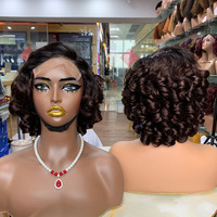 Peluca de Cabello Humano de 250 Gramos, Cierre 5x5, Rizado y Voluminoso, Estilo Bob, Superventas, 12 Pulgadas, Cabello Doblemente Tramado, Rizo en Espiral, Peluca Corta para Mujer