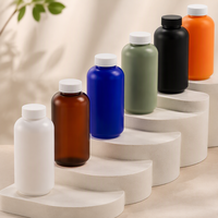 Flacon à pilules en plastique HDPE à col étroit de 200 ml avec logo personnalisé, conteneur de capsules de vitamine C de 200 cc à col étroit avec bouchon à vis