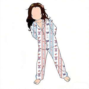 Set <span class=keywords><strong>Pigiama</strong></span> per Bambini per il Giorno dell'Indipendenza, Esente da Dazi Doganali, in Bambù <span class=keywords><strong>con</strong></span> Stampa Personalizzata, Top <span class=keywords><strong>con</strong></span> Scollo a V e <span class=keywords><strong>Bottoni</strong></span>, Set Pantaloni, Pigiami per Ragazzi e Ragazze - Product Image 2