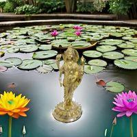 PARIJAT ARTISANAT Statue en laiton doré dieu Dhanvantari Avatar seigneur Vishnu Ayurveda debout idole Murti PoojaShowpiece cadeau