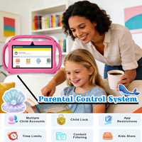 Tablet Android 12 7 Inci untuk Anak-Anak 2GB+32GB MTK Quad Core Baterai 3000MAH Wi-Fi Resolusi 1024x600 USB Tipe-C Tahan Banting