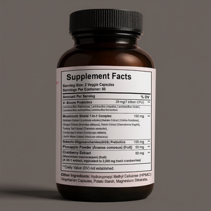 Probiótico Vaginal para Adultos, 60 Cápsulas Veganas Orgánicas <span class=keywords><strong>Sin</strong></span> <span class=keywords><strong>Gluten</strong></span>, Complejo de Hongos, Arándano, Piña, Equilibrio del pH, Control de Olores - Product Image 2