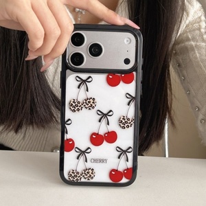 เคสโทรศัพท์ลายเสือดาวพิมพ์ลายโบว์ใสแฟชั่น สำหรับ iPhone XS XR 11 12 13 17 18 Pro max  วัสดุ TPU อะคริลิคใส - Product Image 6