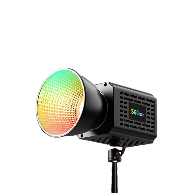 S60 RGB 38W COB LED Video Light, Rechargeable Bi-Color 3200K-6500K RGB Fill Light with Soft Dome for Live Streaming, Photography