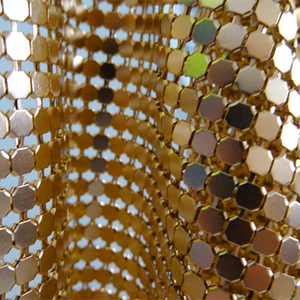 4Mm Kim Loại Tấm Phẳng Sequin Lưới Nhôm Tấm Vàng Màu Kim Loại Sequin Lưới - Product Image 2