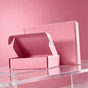 Caja de Embalaje Personalizada Ecológica Reutilizable con Diseño de Avión para Niñas, Caja de Envío Nacional, Color Rosa Popular en Instagram - Product Image 1